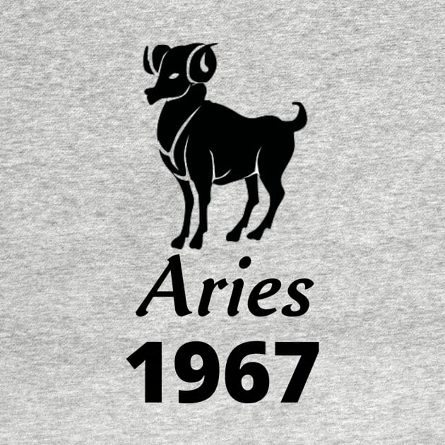 Black Aries Zodiac 1967 by Down Home Tees